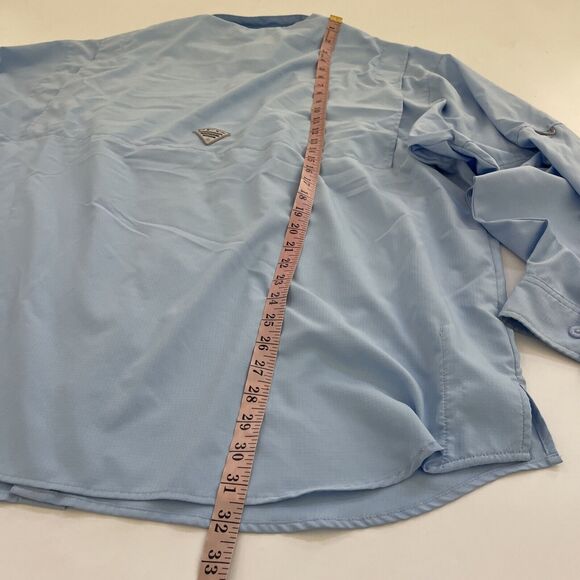 Columbia PFG Shirt Mens XXL Light Blue Tamiami Omni Shade Vented Hiking UPF 40 - Picture 6 of 9